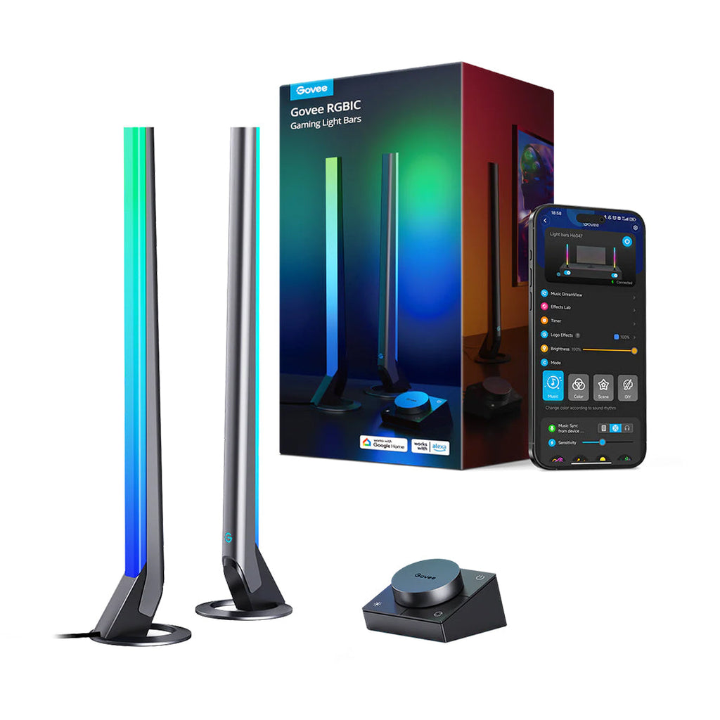 Govee RGBIC Wi-Fi Gaming Light Bars with Smart Dial Controller