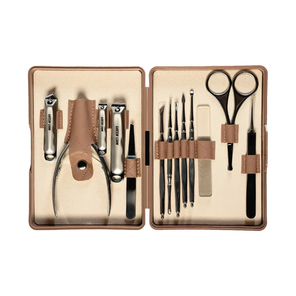 Green Lion 13 in 1 Manicure Kit - Brown