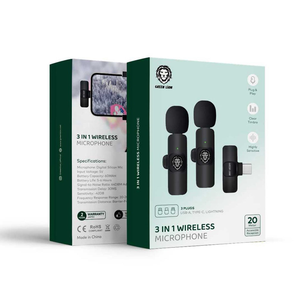 Green Lion 3 in 1 Wireless Microphone