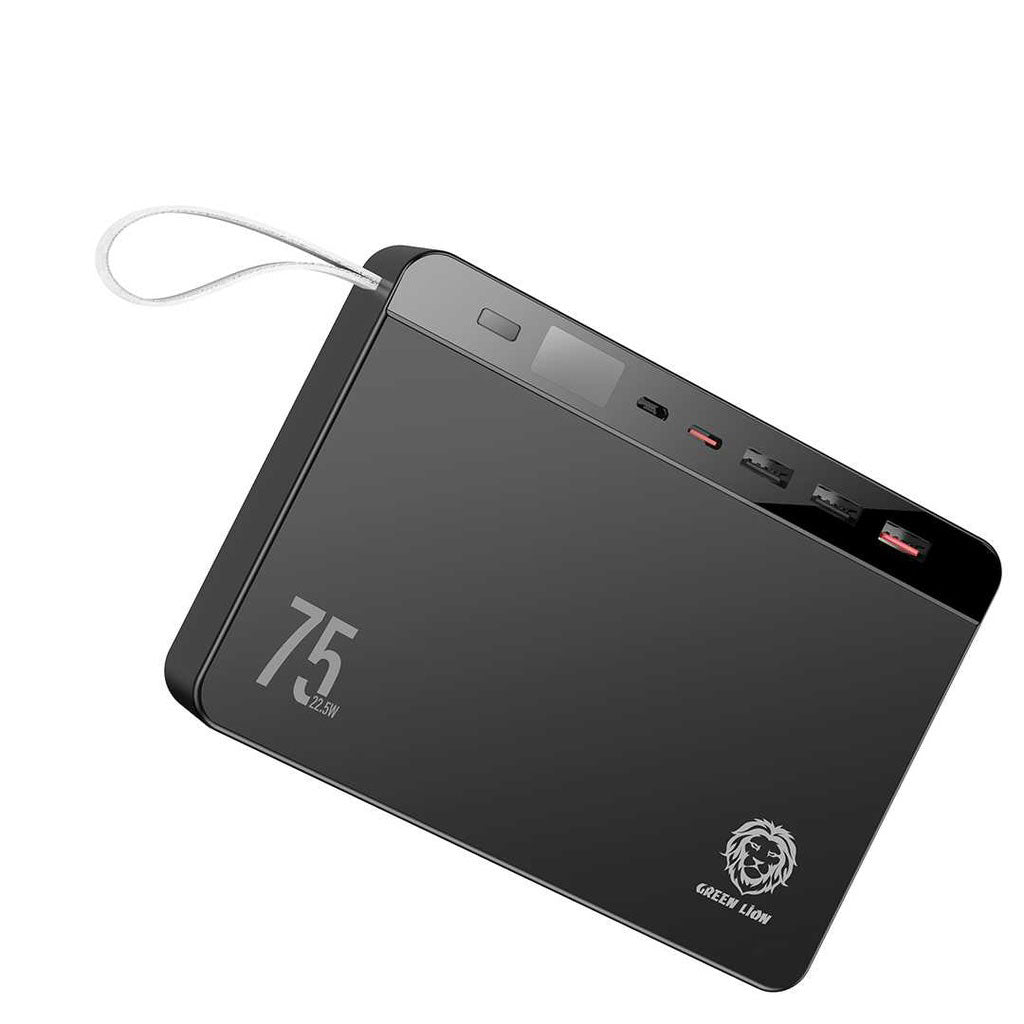Green Lion 75000mAh Power Volt Mega Capacity Power Bank - Black