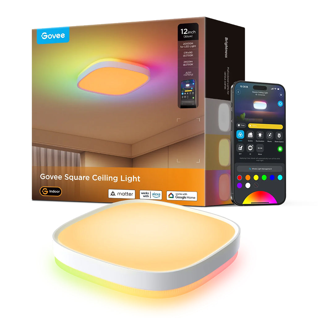 Govee 30cm RGBWW + RGBIC Smart Square Ceiling Light