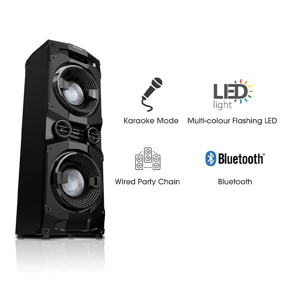 Hisense, Wireless Speaker Bluetooth Model - HP130 Wi-Fi With HDMI Party 400 Watts Multi-Colour Flashing LED