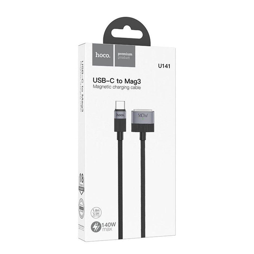 Hoco U141 USB C to Mag 3 Magnetic Charging Cable 140W 1.8m Nylon Braided