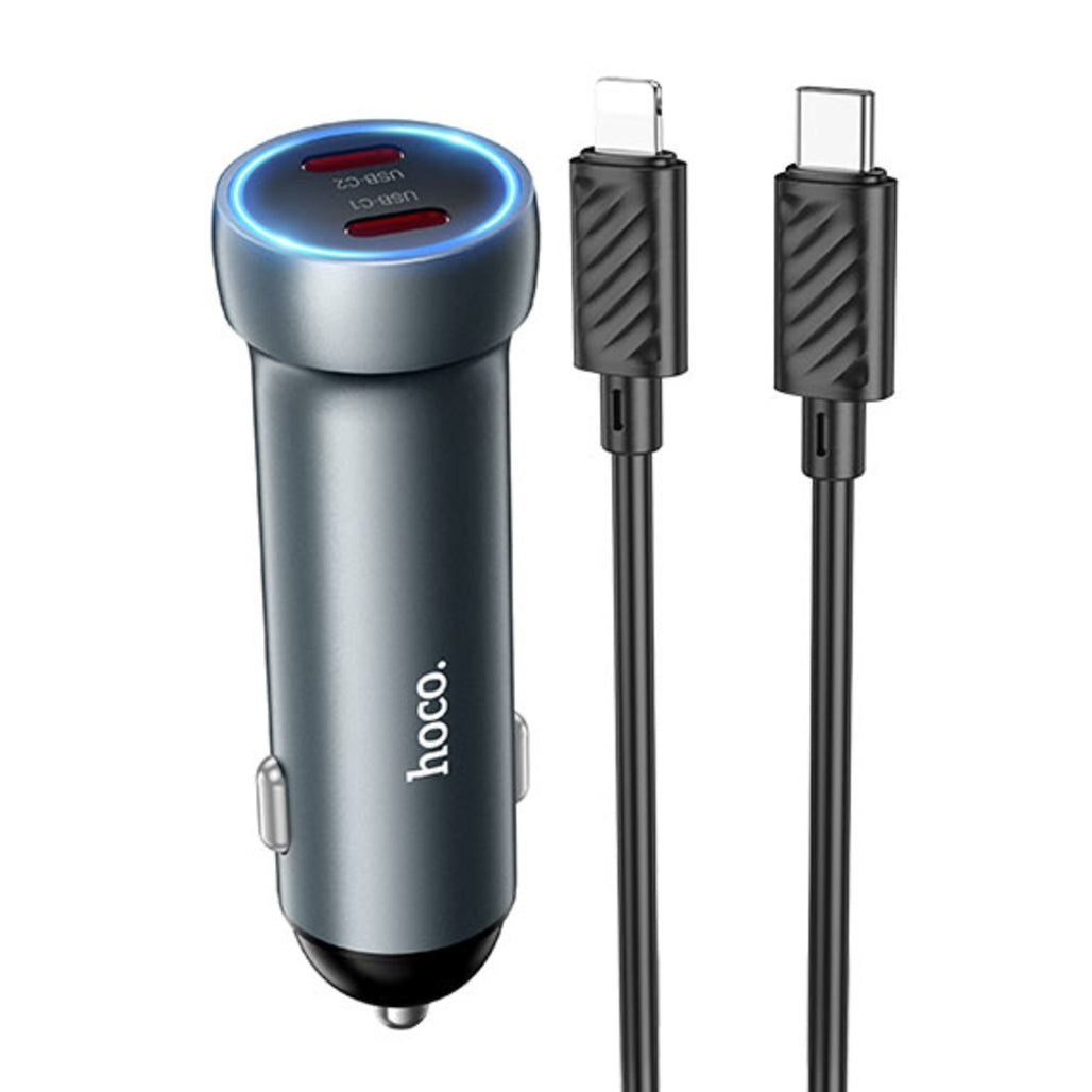 Hoco Z54B Prosperous 60W Dual Type-C Car Charger