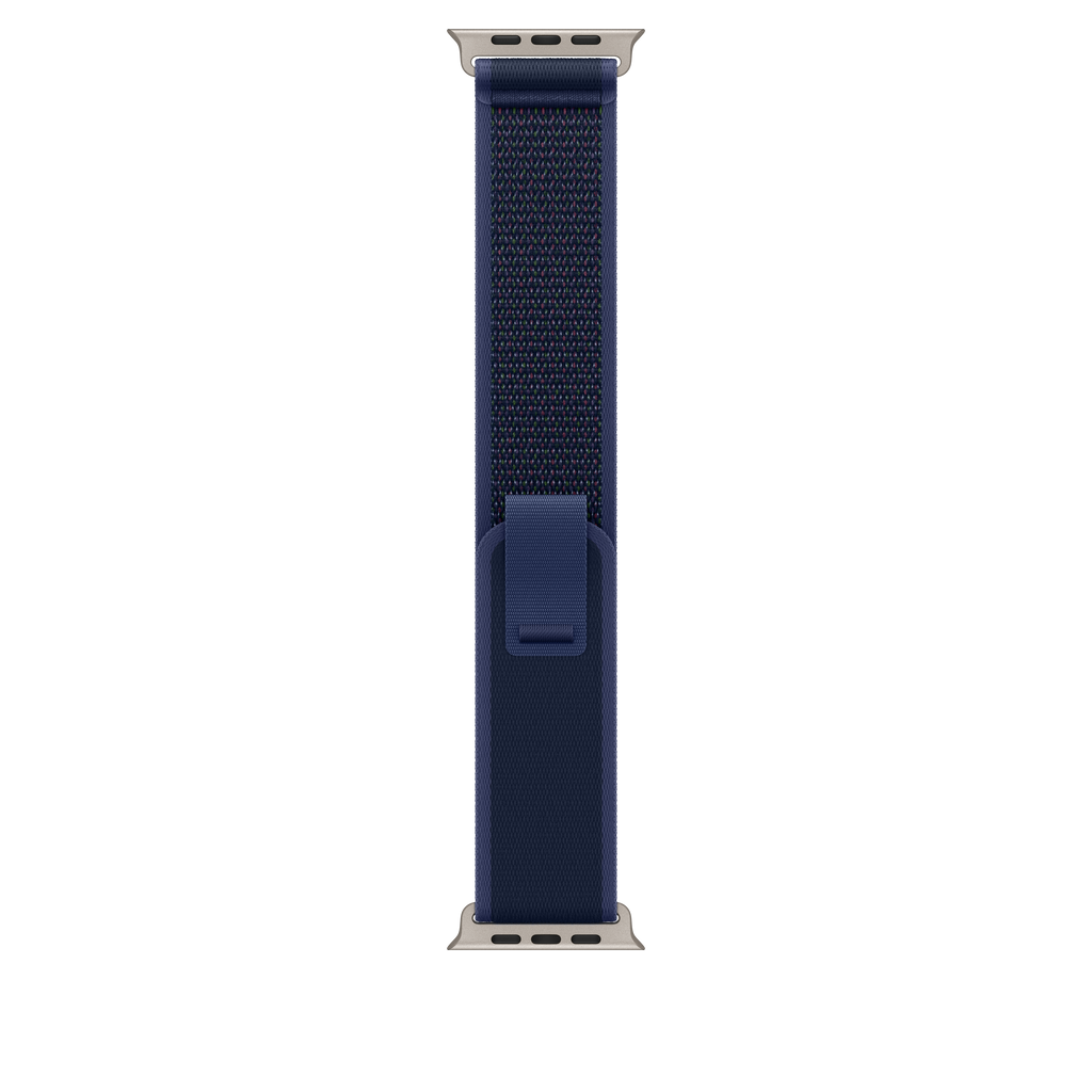 49mm Blue/Bright Blue Trail Loop – S/M - Natural Titanium Finish