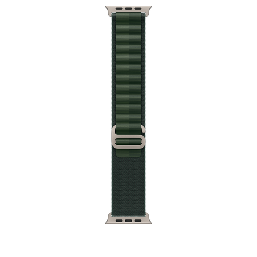 Apple 49mm Dark Green Alpine Loop - Medium - Natural Titanium Finish