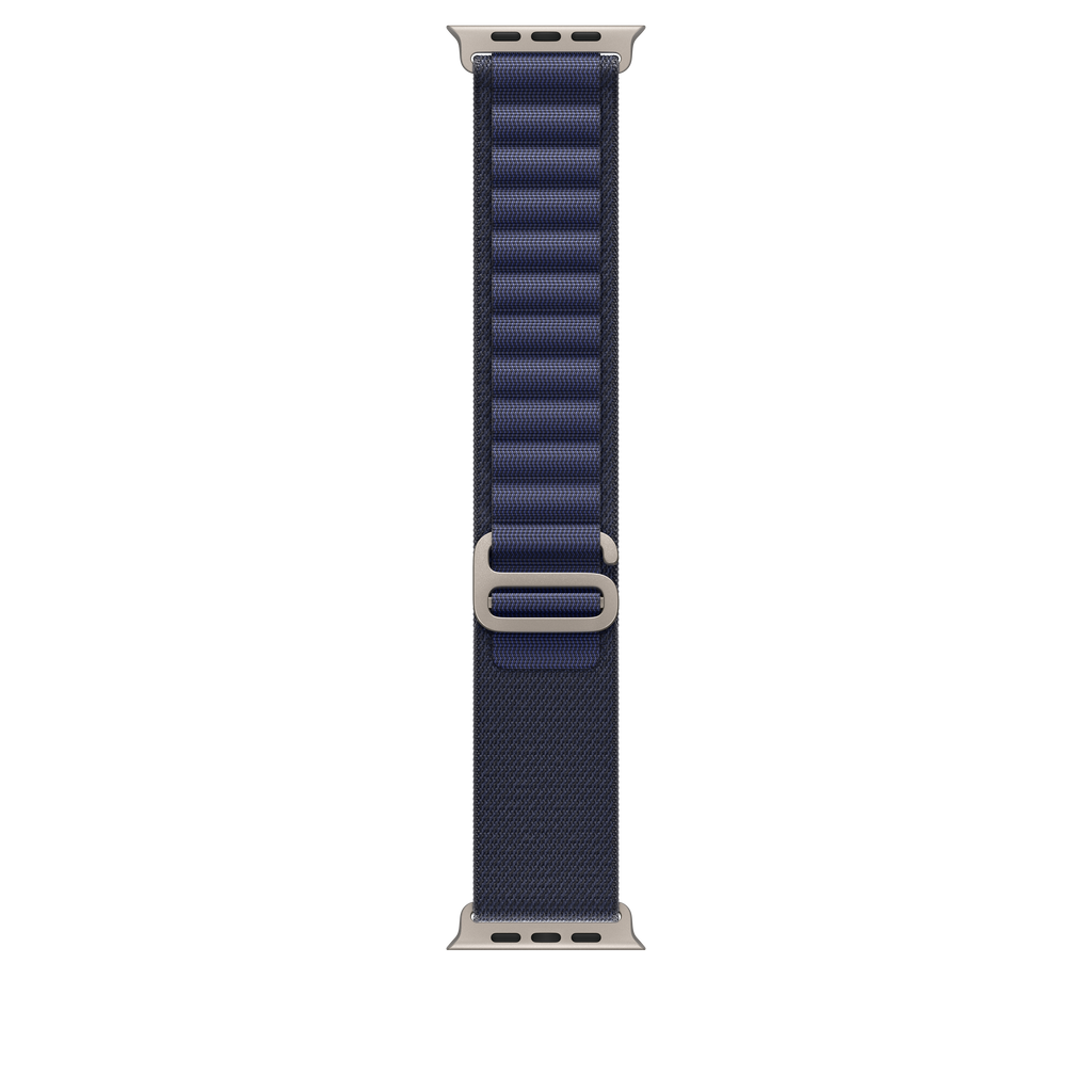 49mm Navy Alpine Loop - Medium - Natural Titanium Finish