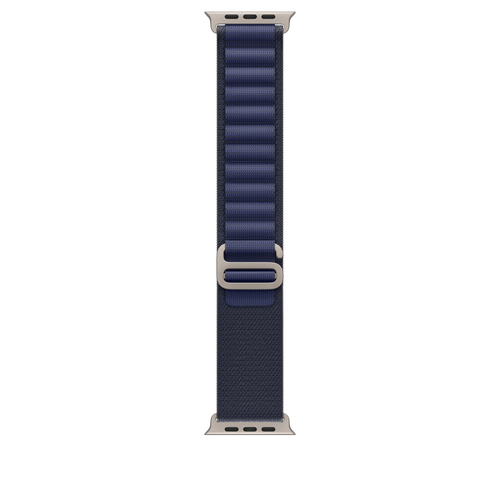 49mm Navy Alpine Loop - Medium - Natural Titanium Finish