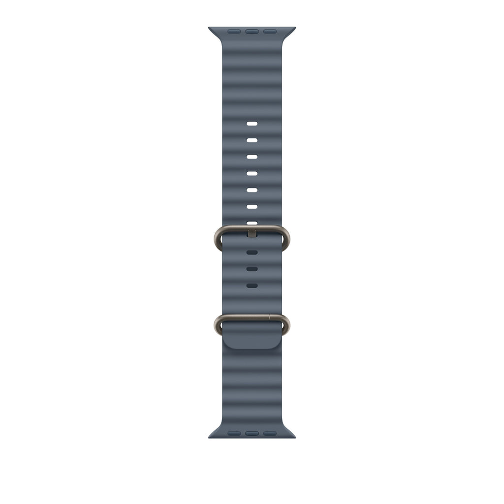 49mm Ice Blue Ocean Band - Natural Titanium Finish