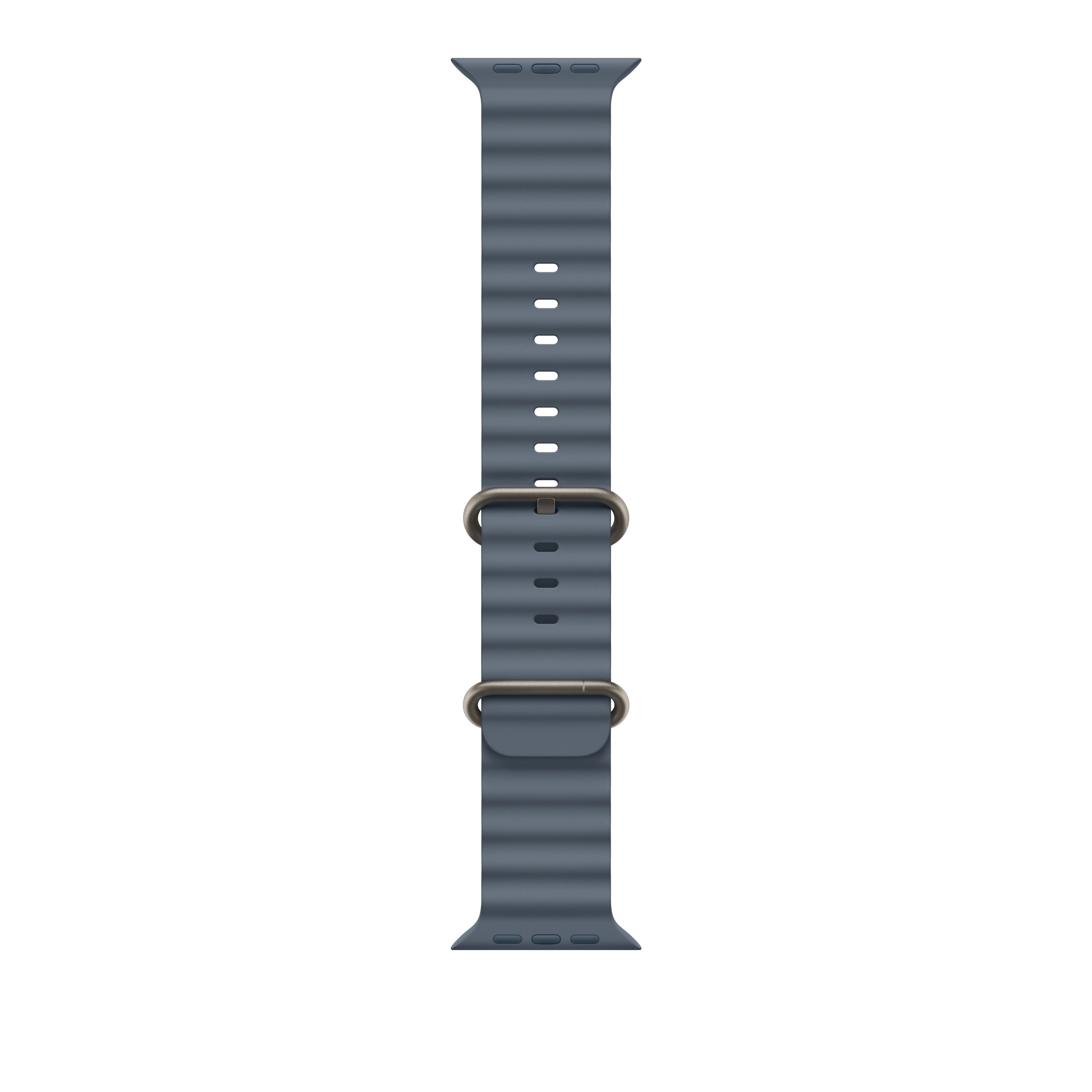 49mm Ice Blue Ocean Band - Natural Titanium Finish