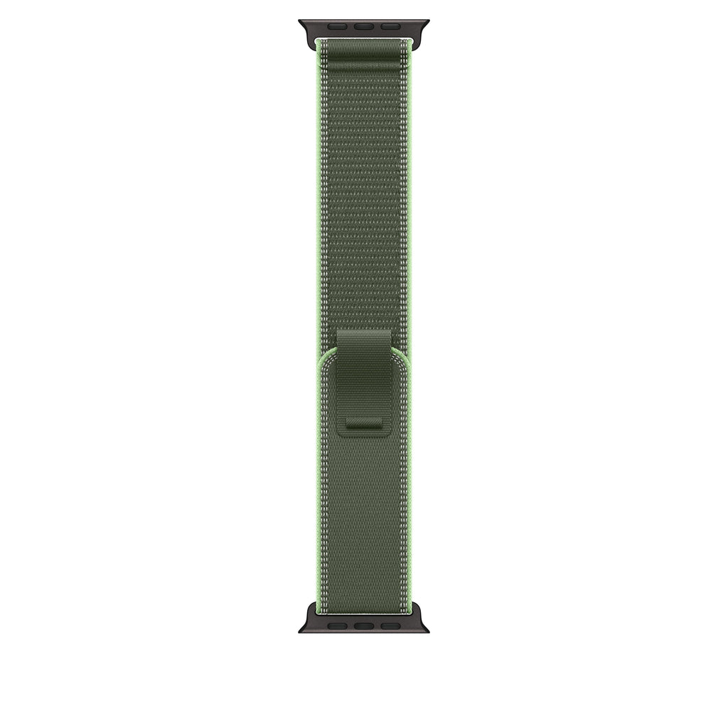 Apple 49mm Green/Neon Trail Loop – S/M - Natural Titanium Finish