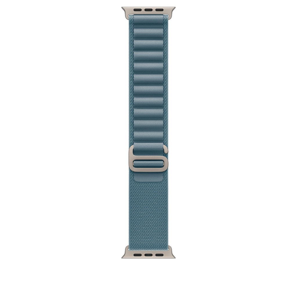 Apple 49mm Dark Green Alpine Loop - Medium - Natural Titanium Finish