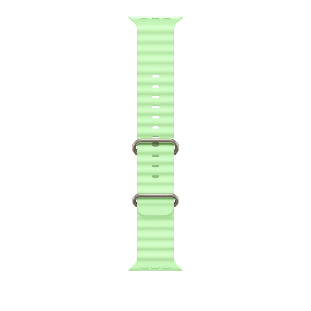 Apple 49mm Neon Green Ocean Band - Natural Titanium Finish
