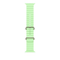 49mm Neon Green Ocean Band - Natural Titanium Finish