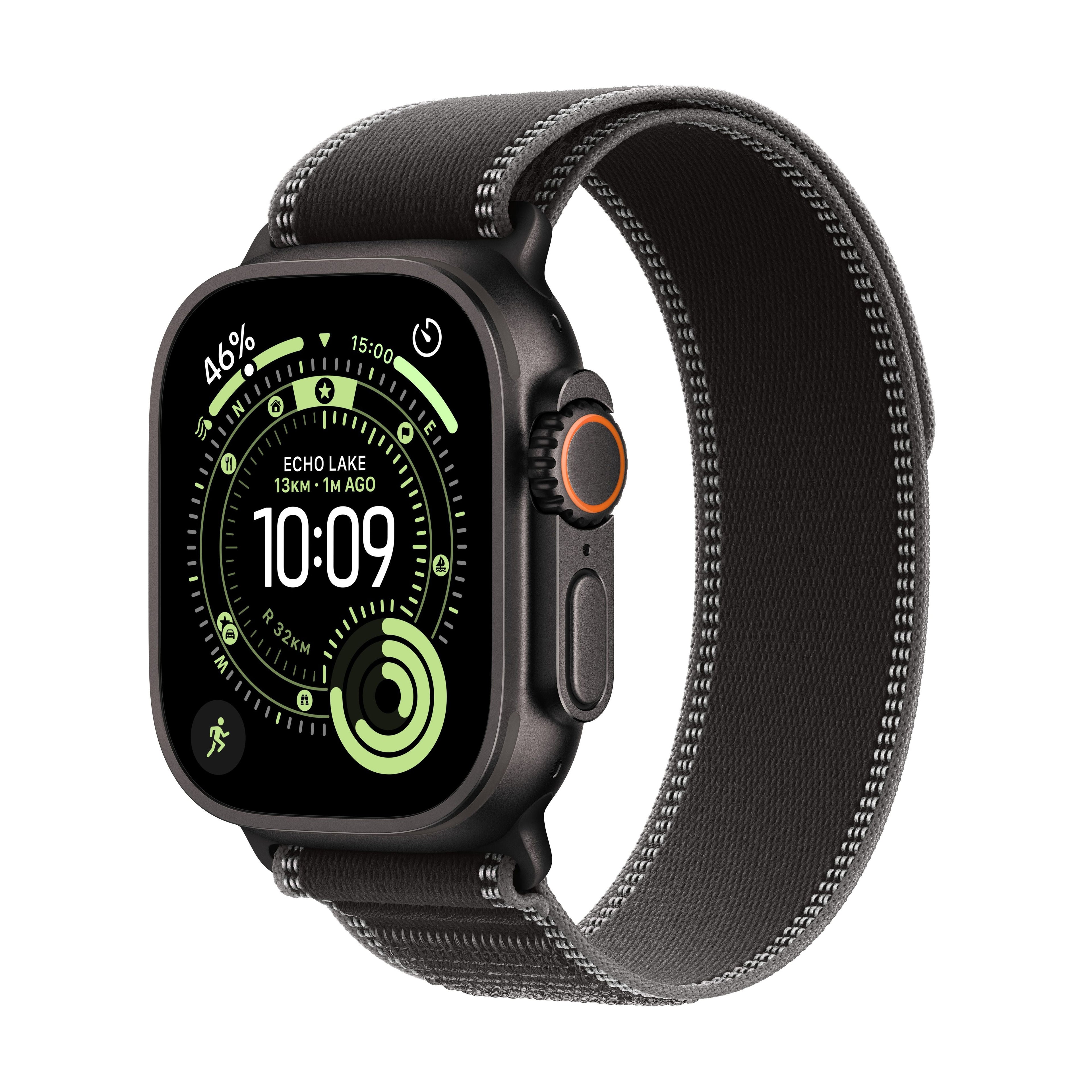 Apple Watch Ultra 3 GPS + Cellular 49mm Black Titanium Case with Black Titanium Milanese Loop - Medium