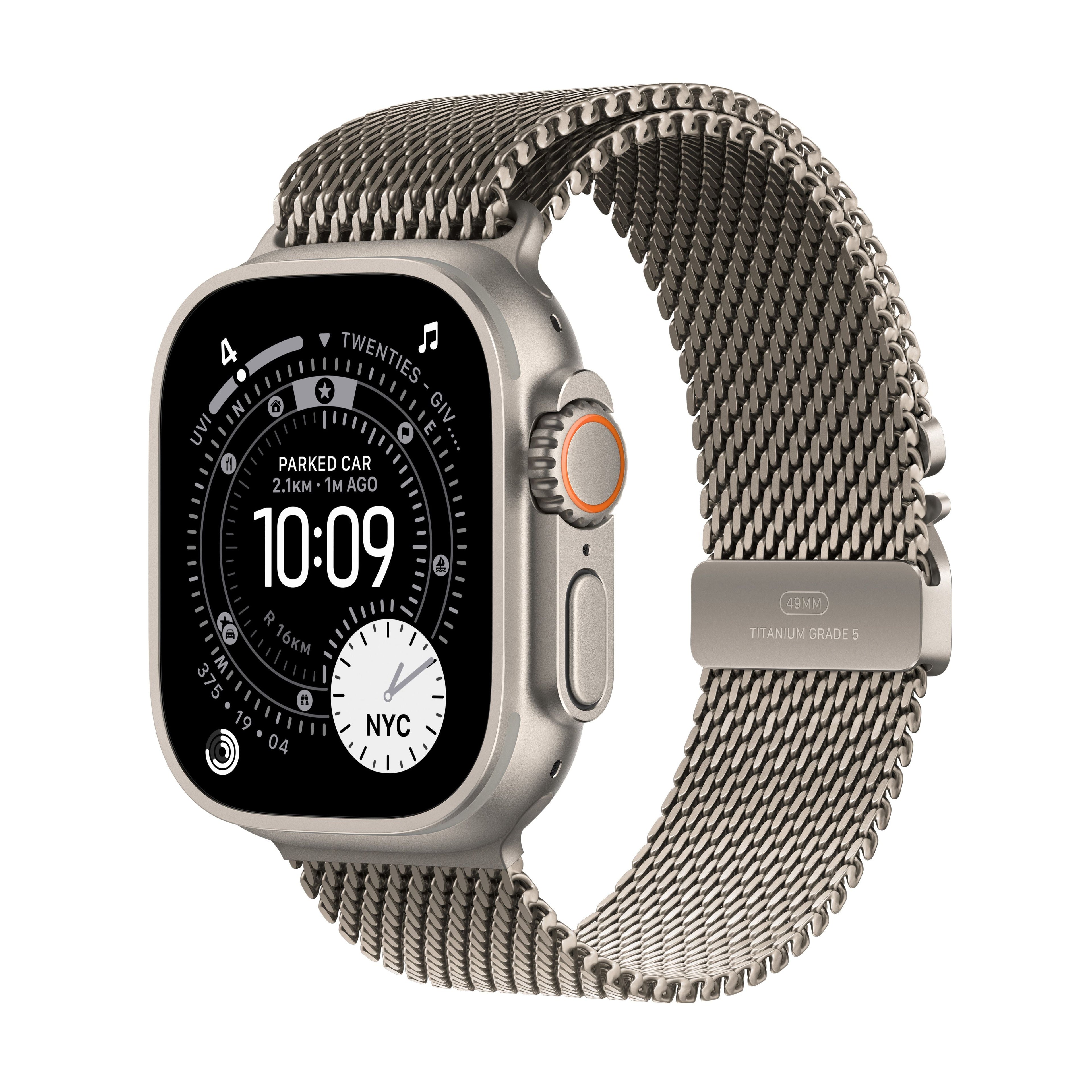 Apple Watch Ultra 3 GPS + Cellular 49mm Black Titanium Case with Black Titanium Milanese Loop - Large