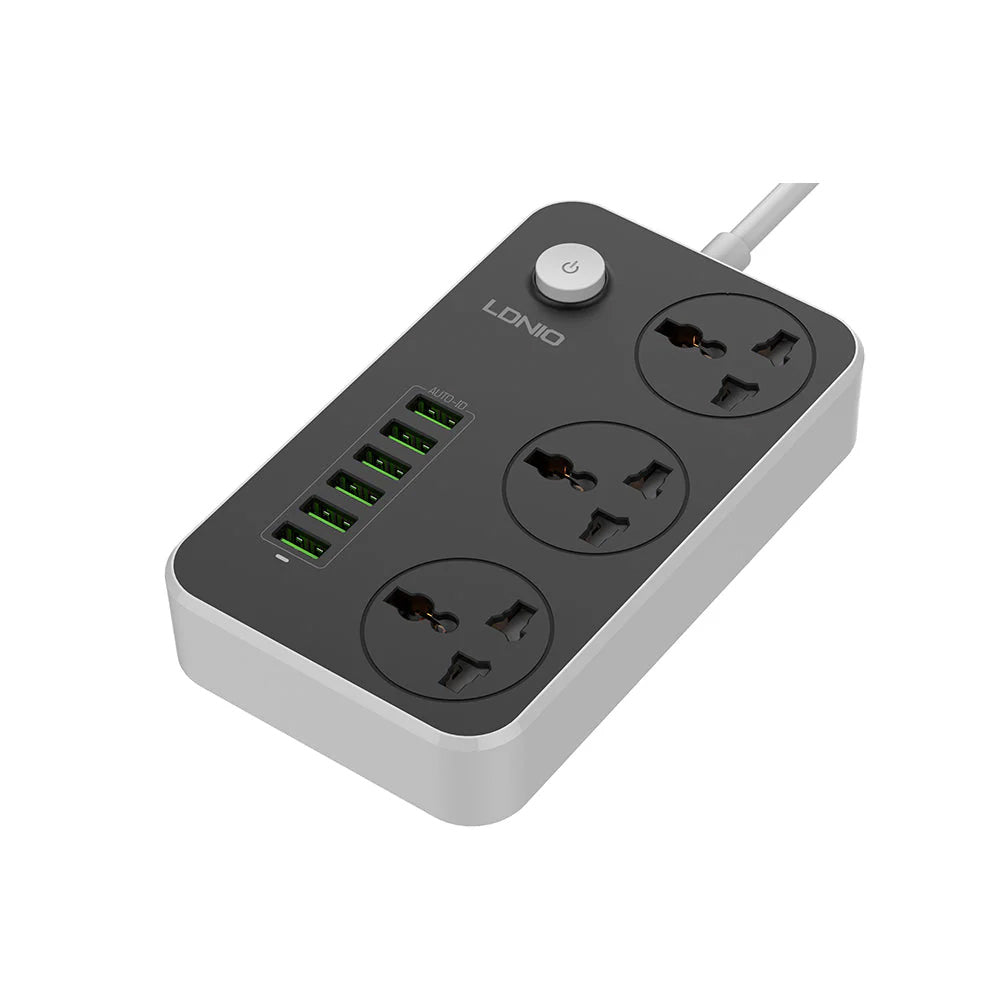 LDNIO SC3604 Universal Power Strip with 3 AC Outlets & 6 USB Ports