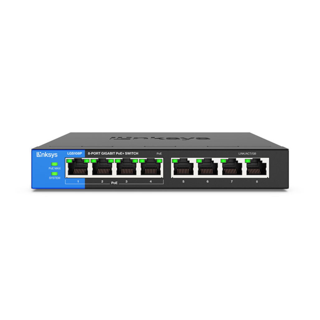 Linksys LGS108P - 8-Port GE Unmanaged PoE Switch