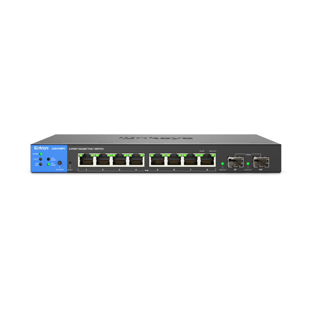 Linksys LGS310MPC 8-Port Managed Gigabit PoE+ Switch