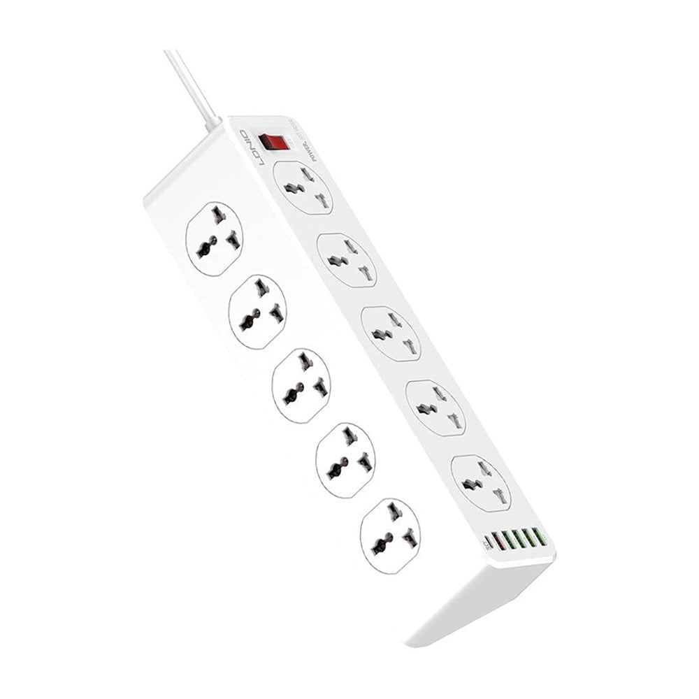 LDNIO SC10610 2500W Power Strip 10 AC 1 USB-C and 5 USB-A 30W Outlets