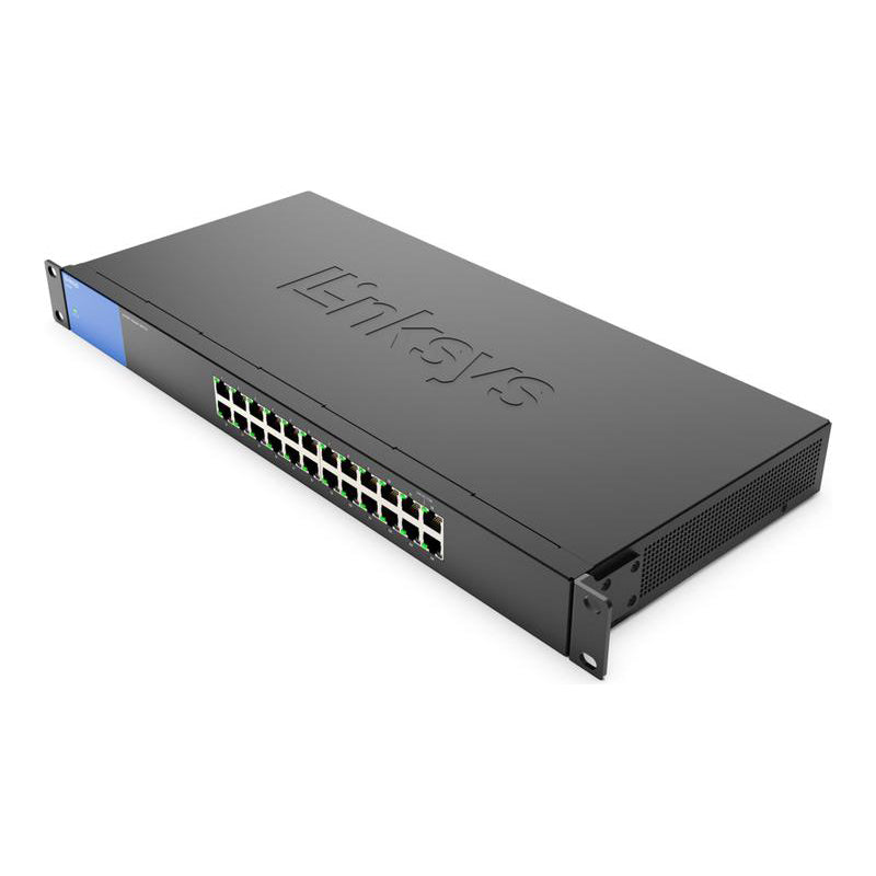 Linksys ( LGS328MPC-EU) 24-Port Managed Gigabit PoE+ Switch with 4 10G SFP + Uplinks 410W - Black