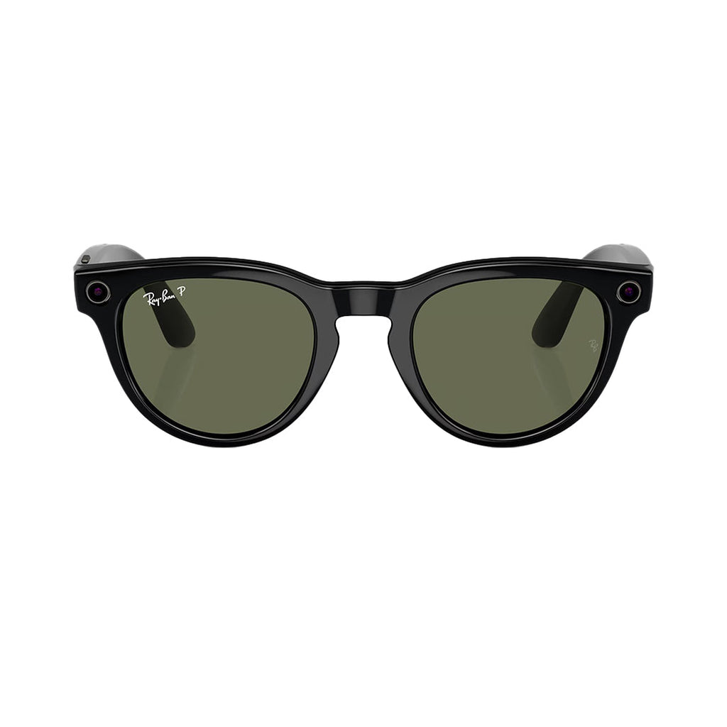 Ray-Ban Meta Headliner Smart Glasses Shiny Black/ Green Polarized