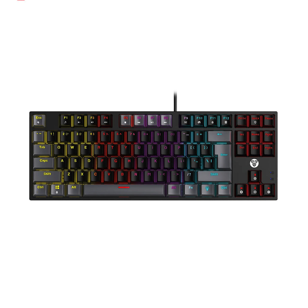 Fantech SUMI Edition MK876V2 - ATOM87, Pro Wired Mechanical Keyboard with RGB Lighting Grey Red switch