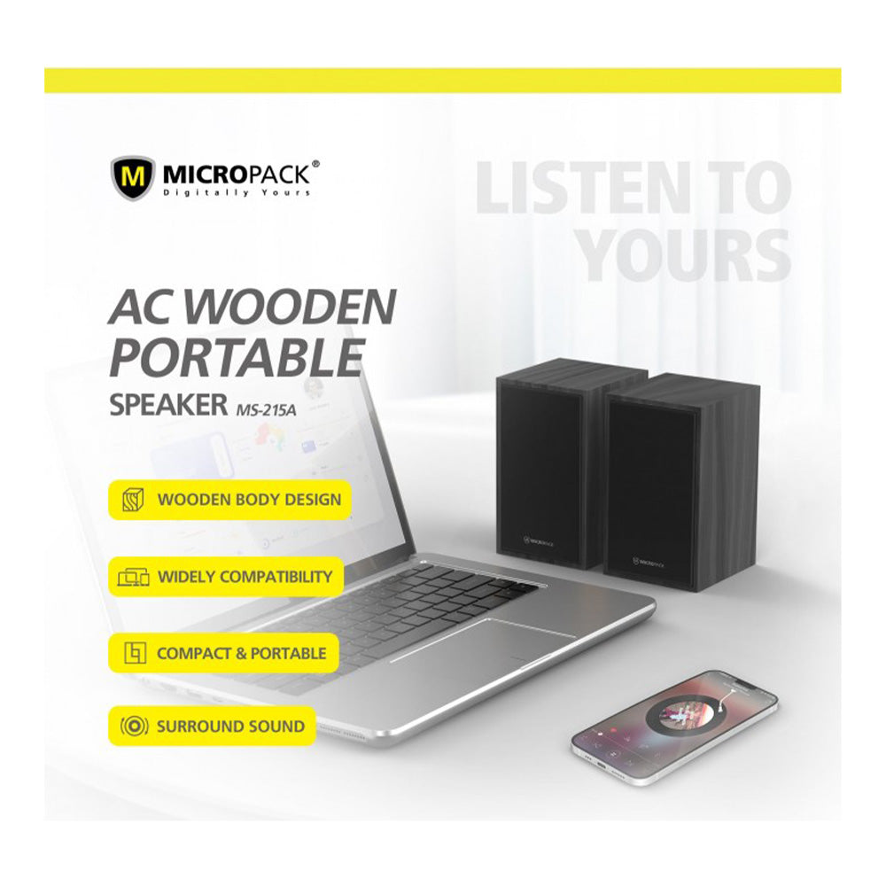 Micropack AC Wooden Portable Speaker | MS-215A