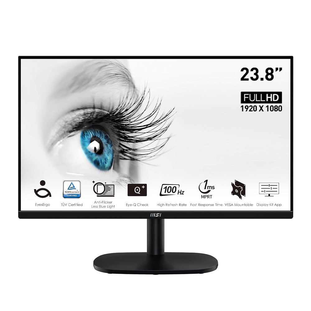 MSI Pro MP245V 23.8" FHD 100Hz Professional Business Monitor with VESA Mount and Eye-Care Technology