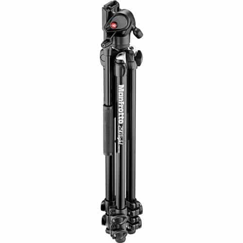 Manfrotto 290 Light 2-Stage Aluminum Tripod with Befree Live Fluid Video Head Kit MK290LTA3-V Kit