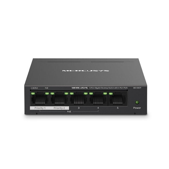 Mercusys 5-Port Gigabit Desktop Switch with 4-Port PoE+ - MS105GP