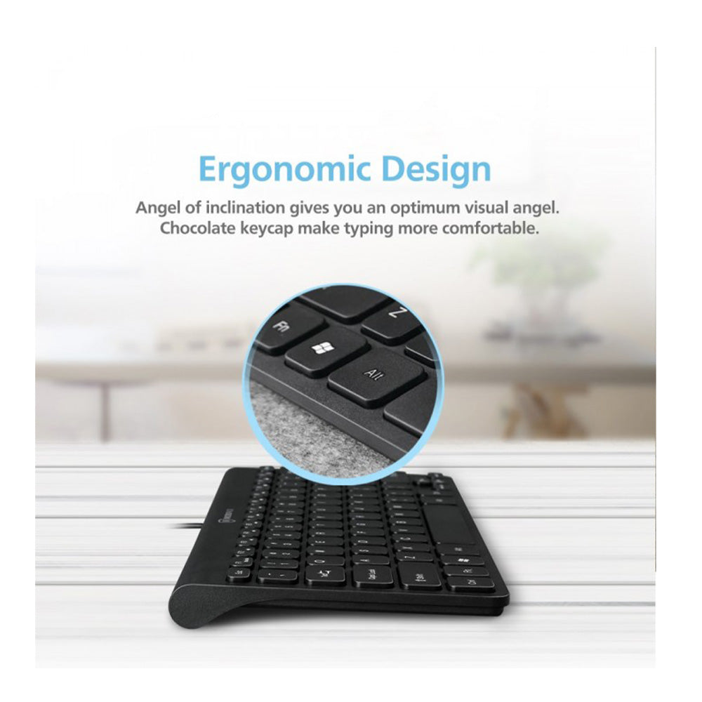Micropack K-2208stl Wired Compact & Ultra Slim Keyboard ,Black| K-2208STL