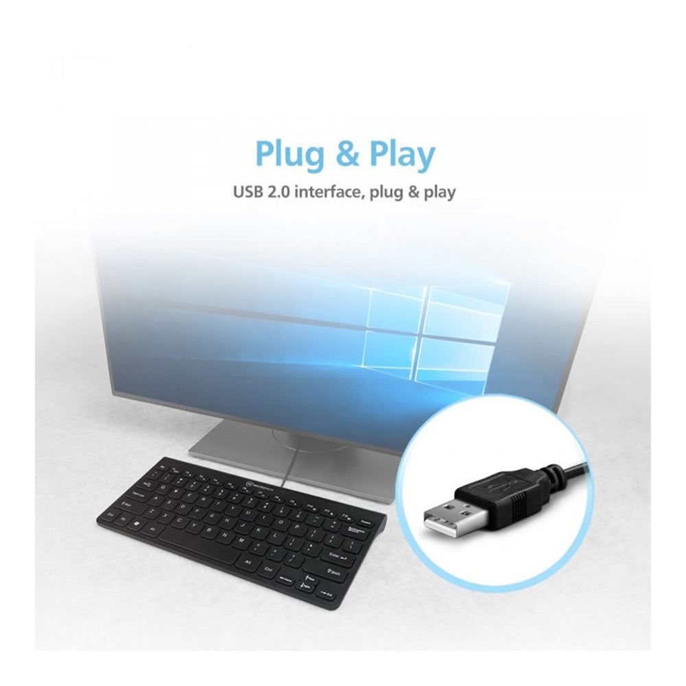 Micropack K-2208stl Wired Compact & Ultra Slim Keyboard ,Black| K-2208STL
