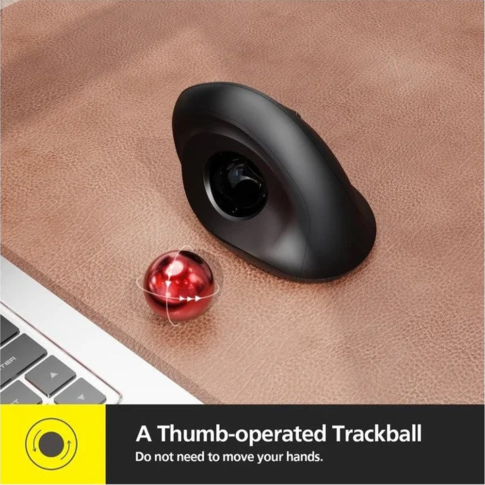Micropack MP-V02W Silent, Vertical Trackball Wireless Mouse, 2400DPI, Ergonomic Design for maximum Comfort