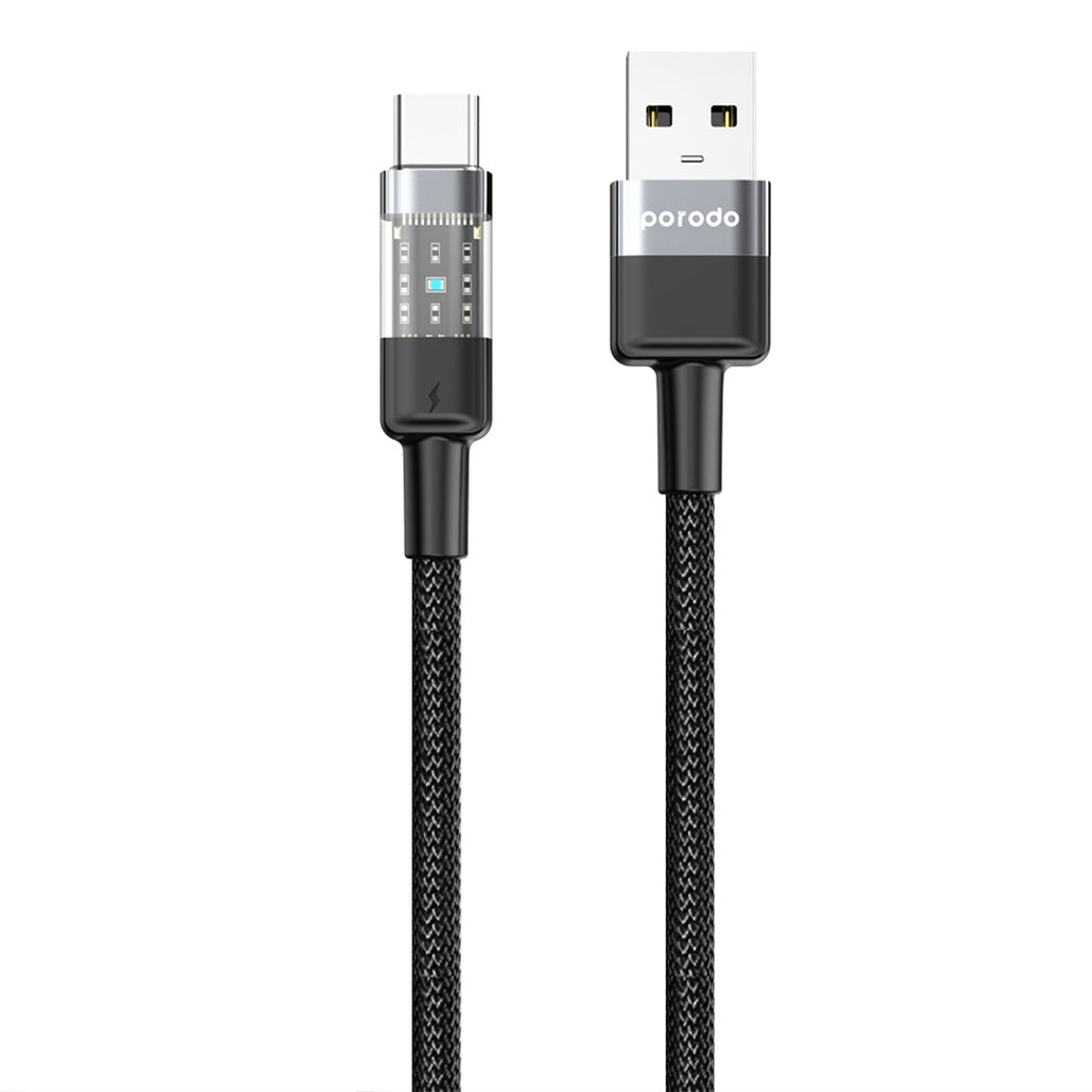 Porodo Braided 3A PD USB-A to USB-C Fast Charging Cable