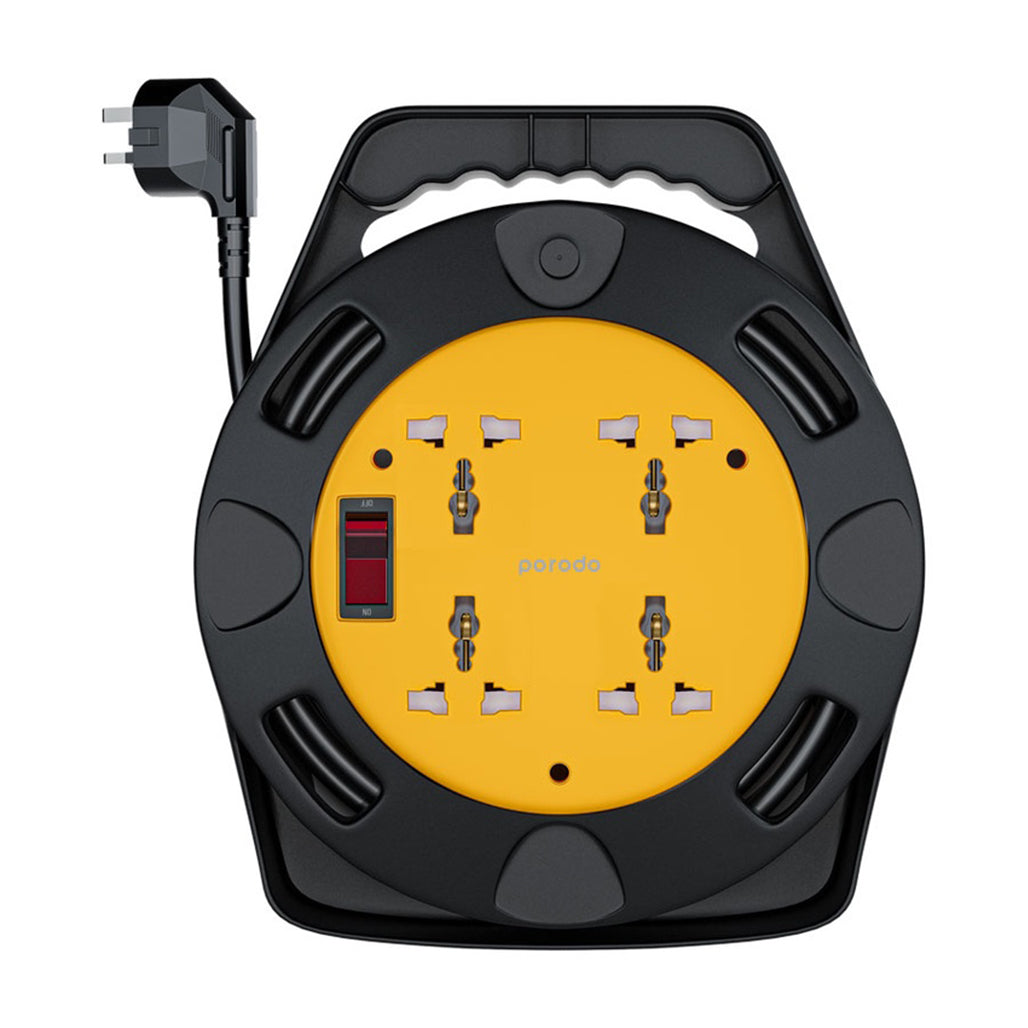 Porodo 4AC Extension Cable Reel with UK Plug (10m Wire)