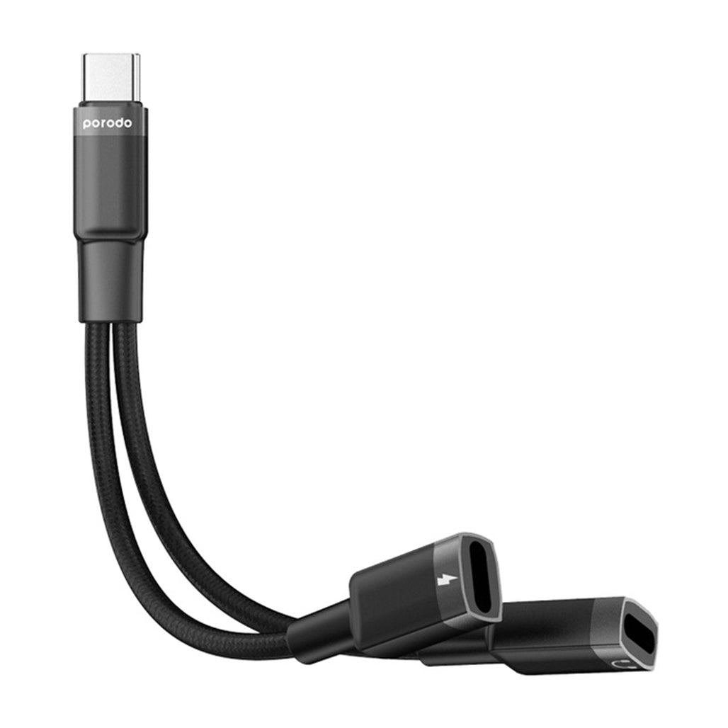 Porodo 2in1 Type C to Dual Type-C Adapter