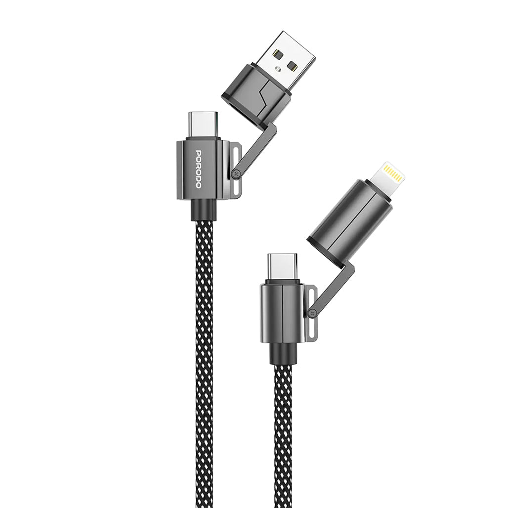 Porodo 4-in-1 Aluminum Fast Charging Cable