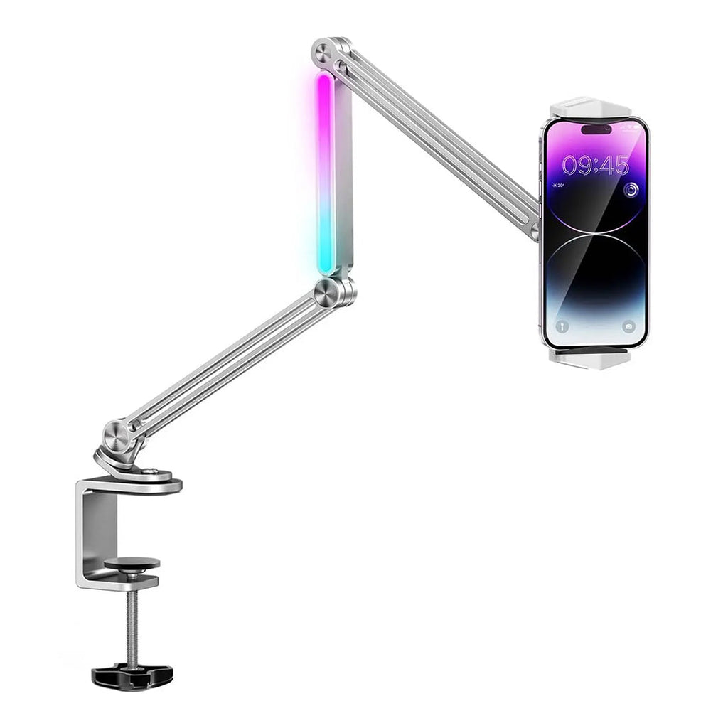 Porodo Multi-Joint Aluminum Desk Mount with RGB Light