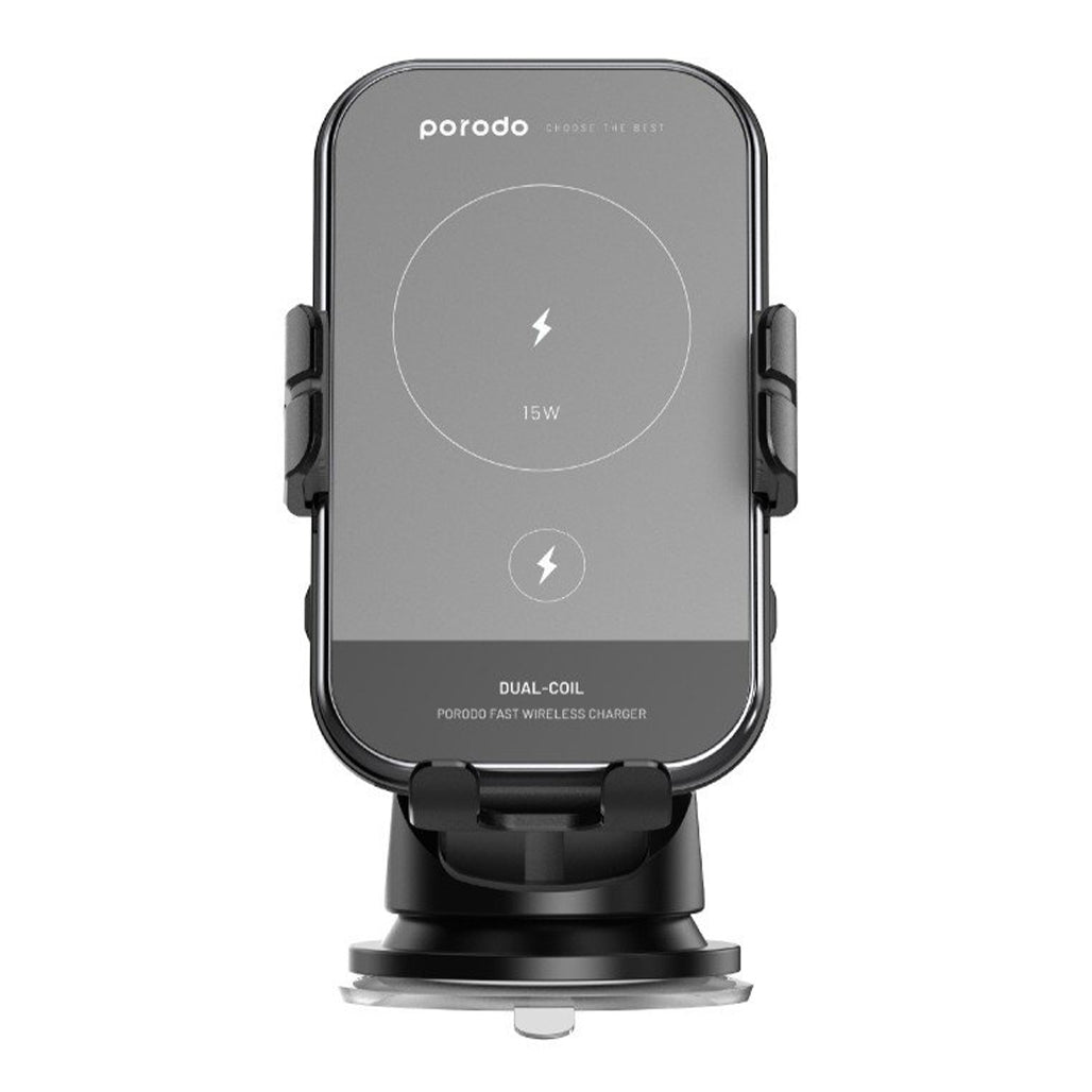 Porodo 2-in-1 Wireless Car Charger and Phone Holder