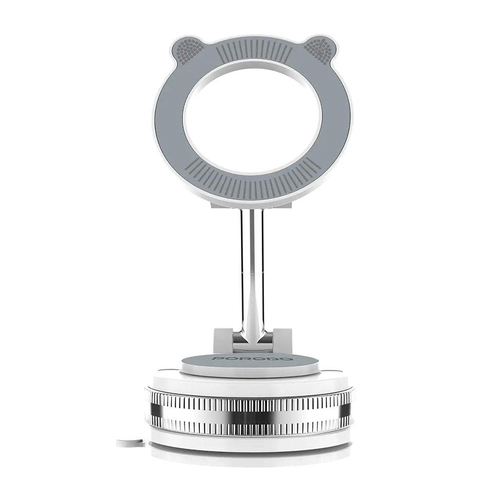 Porodo Multi-Surface Vacuum Suction Mount 360° Rotating Base - White
