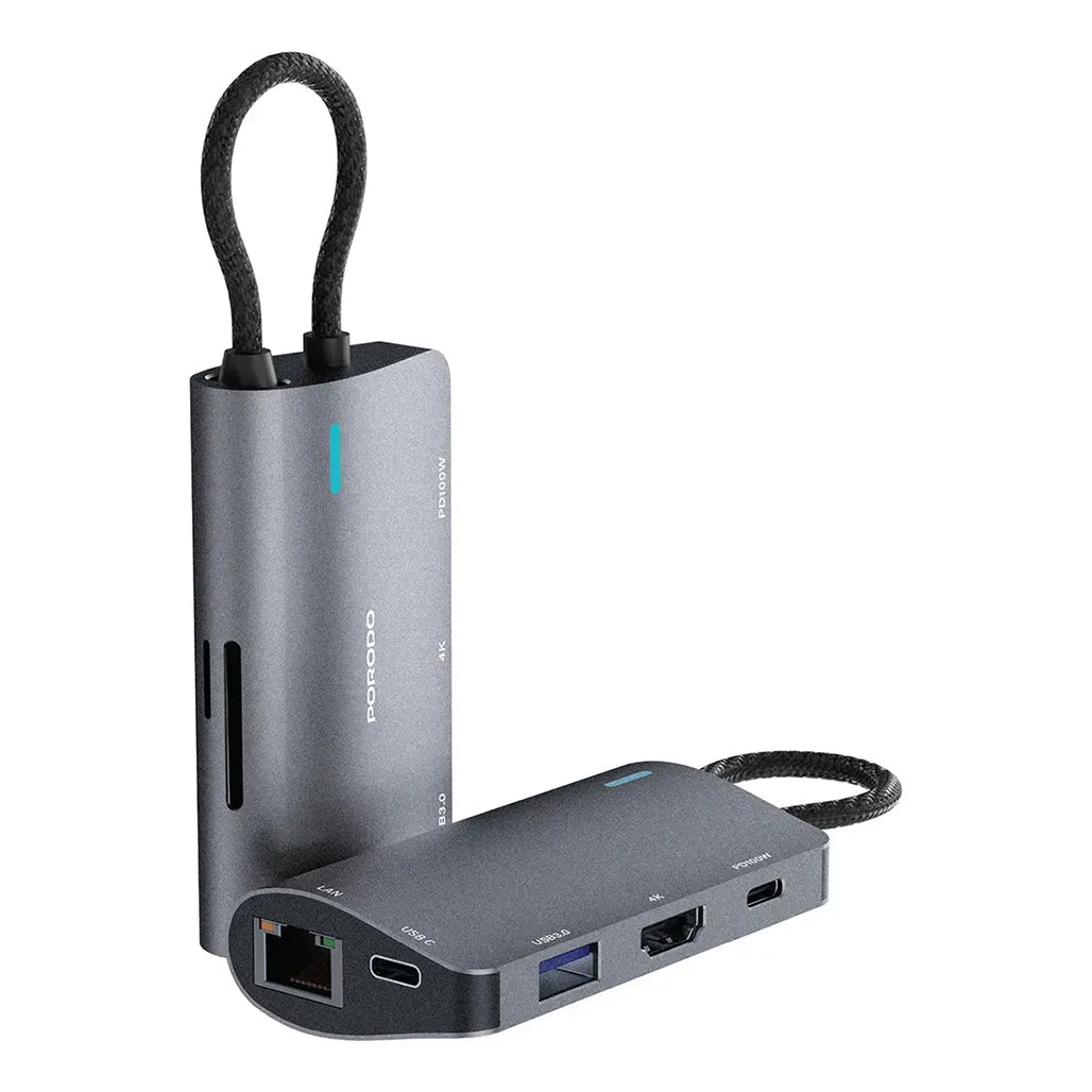 Porodo 7-IN-1 Multi Port USB-C Hub - PDRDS71GY