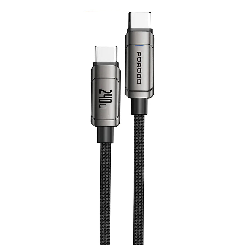 Porodo PowerSync 240W High-Speed USB-C Cable - Gray