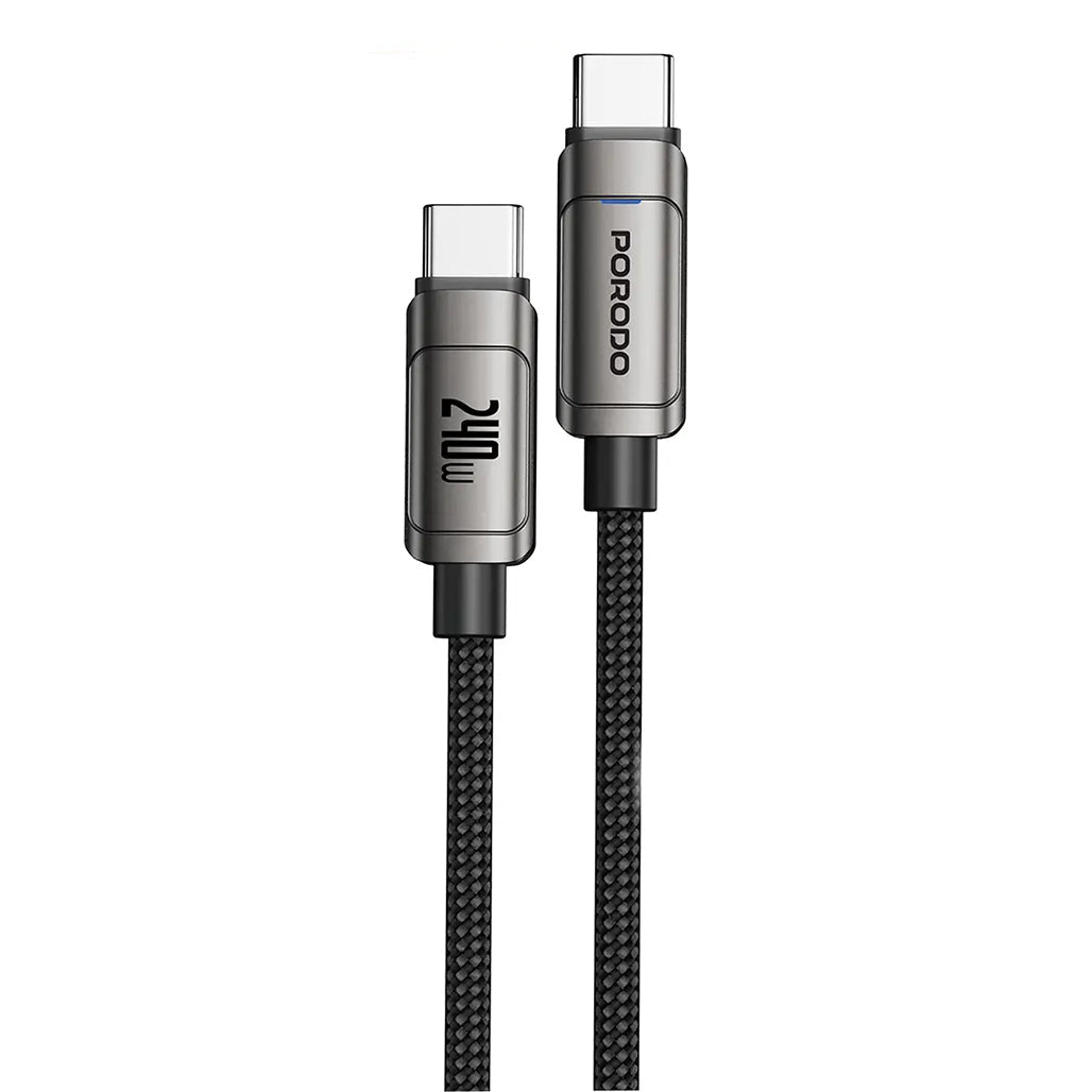 Porodo PowerSync 240W High-Speed USB-C Cable - Gray