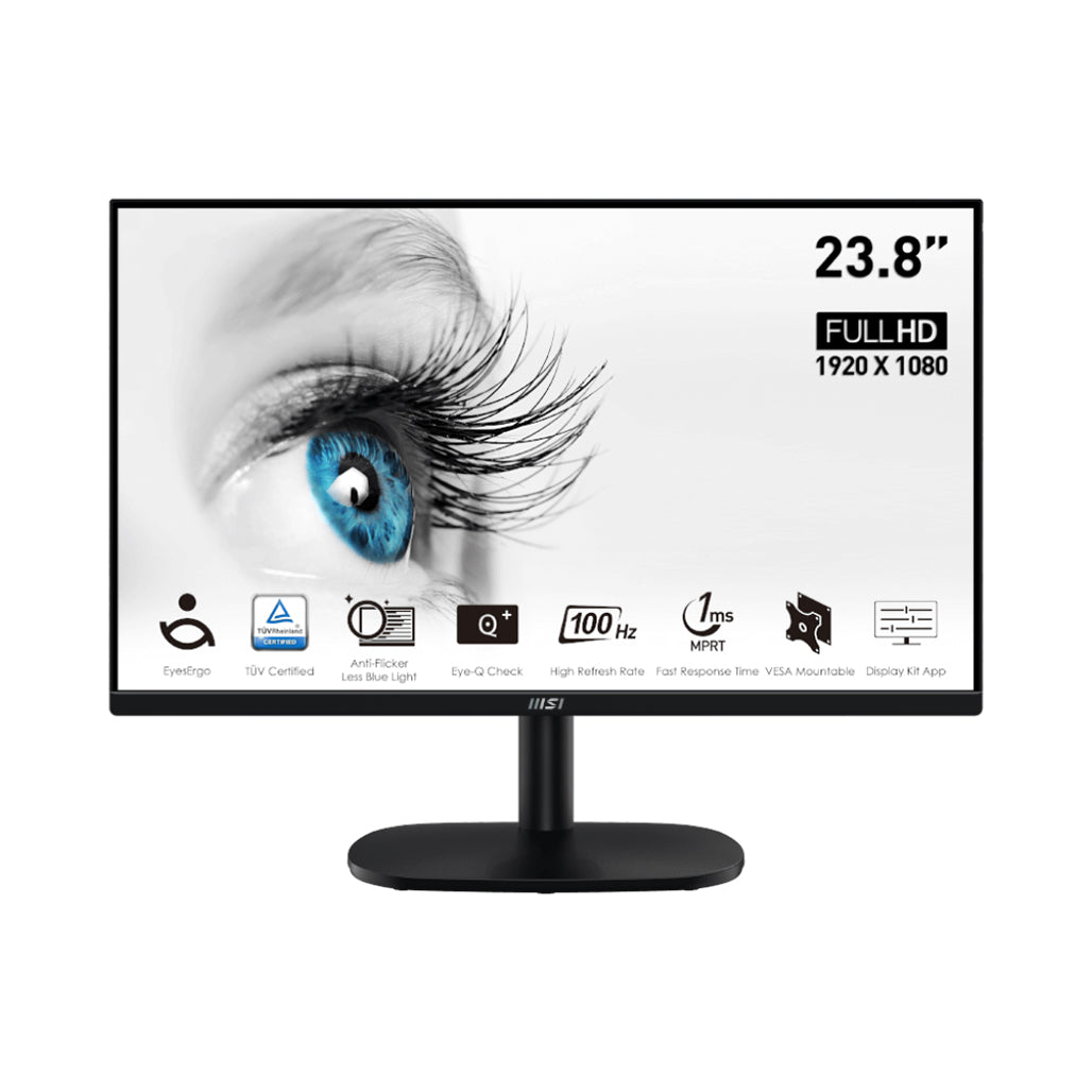 MSI Pro MP245V 23.8" FHD 100Hz Professional Business Monitor with VESA Mount and Eye-Care Technology
