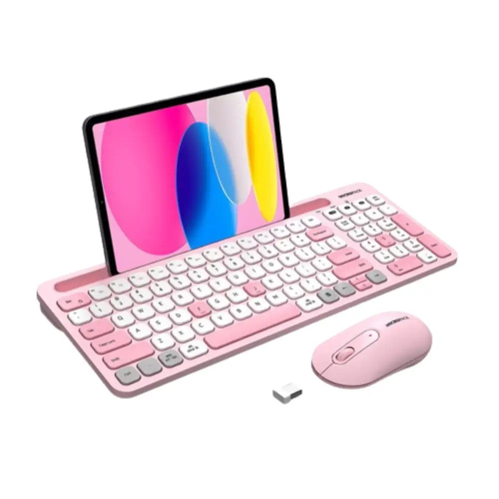Micropack Km-238w Ifree Pro 2 Antibacterial Bluetooth Wireless Three Modes Wireless Combo Keyboard & Mouse ,White