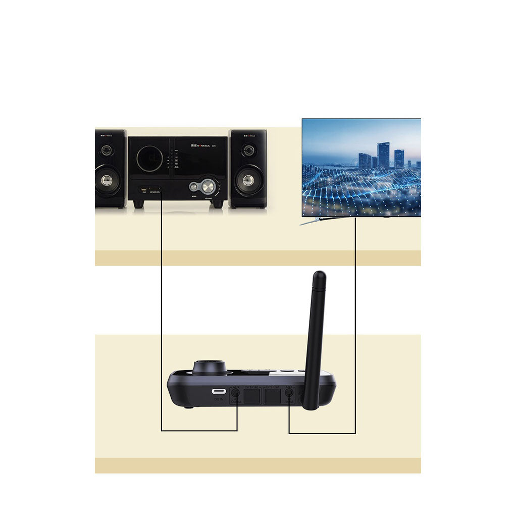 Porodo 3in1 Bluetooth Transmitter Receiver and Wireless Audio Adaptor - Black