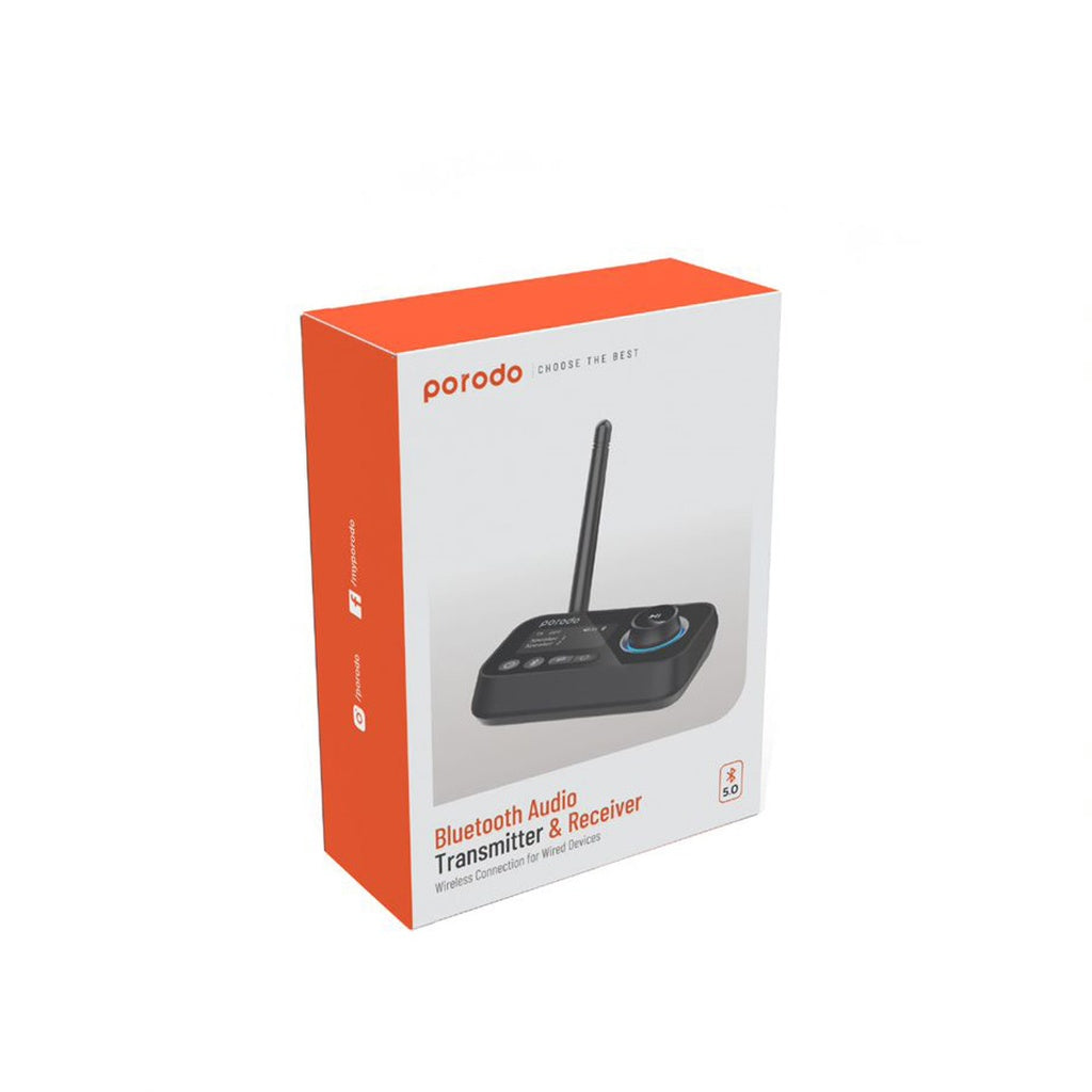 Porodo 3in1 Bluetooth Transmitter Receiver and Wireless Audio Adaptor - Black