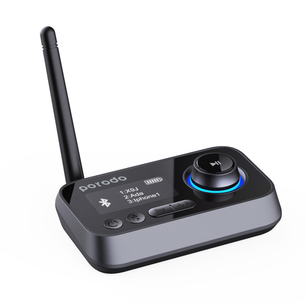 Porodo 3in1 Bluetooth Transmitter Receiver and Wireless Audio Adaptor - Black