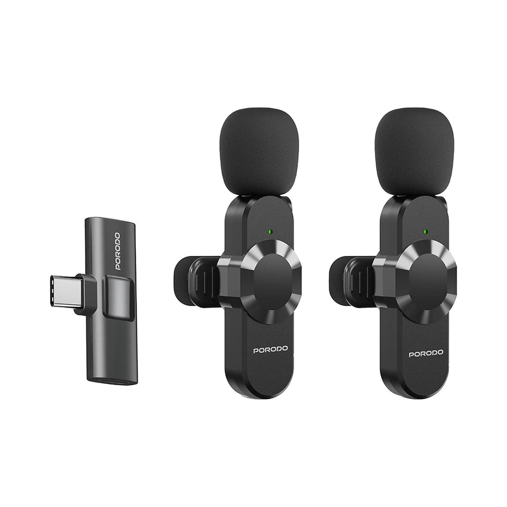 Porodo Audix Pro Lavalier Dual Microphone Type-C & Lightning